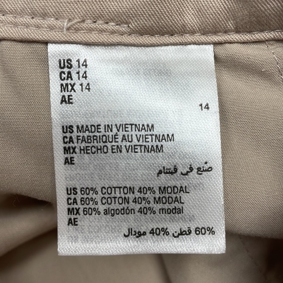 NWOT INC International Concepts High Rise Paperbag Tapered Leg Ankle Pant Tan 14 - Picture 9 of 9